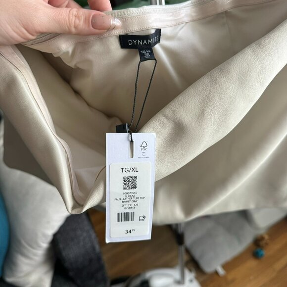 Dynamite Faux Leather Strapless Top - Picture 2 of 4